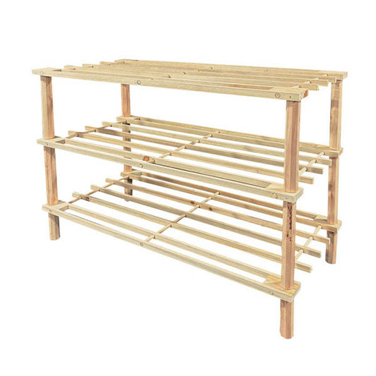 PN18040-3 ΞΥΛΙΝΗ ΠΑΠΟΥΤΣΟΘΗΚΗ 3 ΡΑΦΙΑ 63Χ26Χ48,5CM