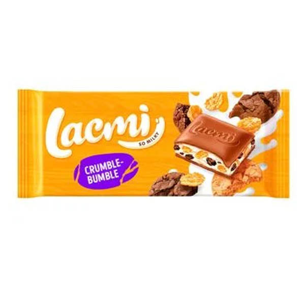 ROSHEN LACMI CRUMBLE- BUMBLE ΣΟΚΟΛΑΤΑ 83gr. - (CORN FLAKES ΚΑΙ ΚΟΜΜΑΤΑΚΙΑ ΜΠΙΣΚΟΤΟΥ)