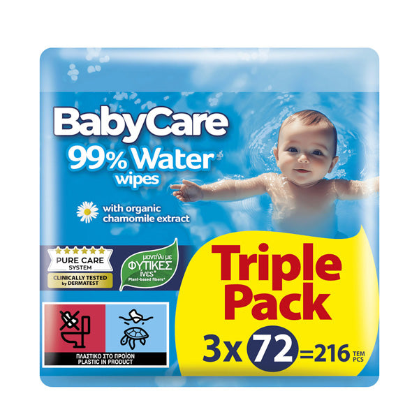 BABYCARE ΜΩΡΟΜΑΝΤΗΛΑ 3x72τεμ. - (WATER)