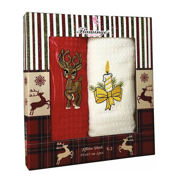 ΠΟΤΗΡΟΠΑΝΟ ΧΡΙΣΤΟΥΓΕΝΝΙΑΤΙΚΟ 2τεμ. - (40x60cm) (100% ΒΑΜΒΑΚΙ) (CH09)