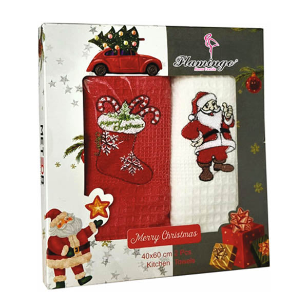 ΠΟΤΗΡΟΠΑΝΟ ΧΡΙΣΤΟΥΓΕΝΝΙΑΤΙΚΟ 2τεμ. - (40x60cm) (100% ΒΑΜΒΑΚΙ) (CH10)