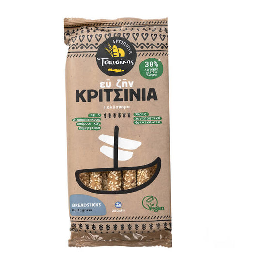 ΤΣΑΤΣΑΚΗΣ ΕΥ ΖΗΝ ΚΡΙΤΣΙΝΙΑ 200gr. - (ΠΟΛΥΣΠΟΡΟ & 30% ΛΙΓΟΤΕΡΗ ΖΑΧΑΡΗ ΚΑΙ ΑΛΑΤΙ)