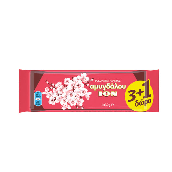 ΙΟΝ ΣΟΚΟΛΑΤΑ ΑΜΥΓΔΑΛΟΥ ΓΑΛΑΚΤΟΣ (4x30gr.) - (3+1 ΔΩΡΟ)