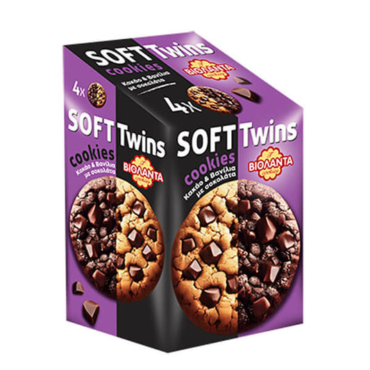 ΒΙΟΛΑΝΤΑ SOFT COOKIES TWINS 160gr. - (ΚΑΚΑΟ & ΒΑΝΙΛΙΑ ΜΕ ΣΟΚΟΛΑΤΑ)
