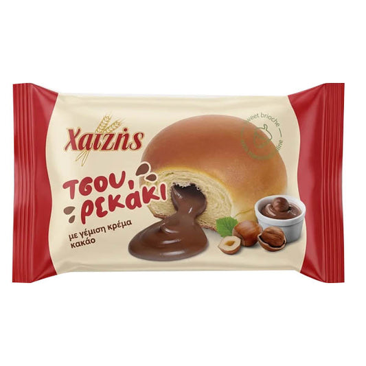 ΧΑΤΖΗΣ ΤΣΟΥΡΕΚΑΚΙ ΜΕ ΓΕΜΙΣΗ 100gr. - (ΠΡΑΛΙΝΑ)