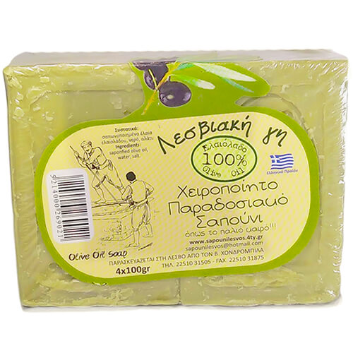 ΣΑΠΟΥΝΙ ΛΕΣΒΟΥ (4x100gr.) - (ΠΡΑΣΙΝΟ)