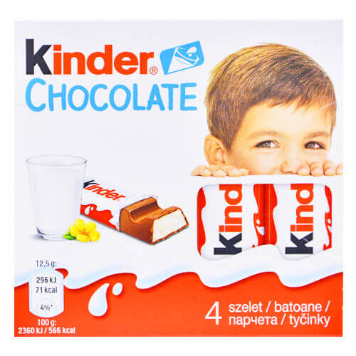 KINDER CHOCOLATE BARS 50gr - (4τεμ.)