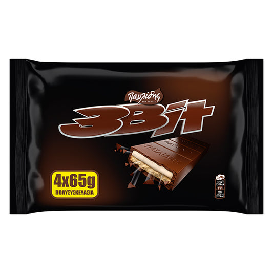 ΠΑΥΛΙΔΗΣ ΣΟΚΟΛΑΤΑ ΓΕΜΙΣΤΗ 3BIT - (4x65gr.)