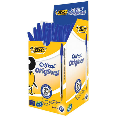 BIC ΣΤΥΛΟ CRISTAL ORIGINAL (50τεμ.) - (ΜΠΛΕ) (1.00mm)