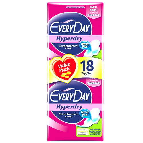 EVERYDAY HYPERDRY ΣΕΡΒΙΕΤΕΣ 18τεμ. - (MAXI NIGHT ULTRA PLUS) (0636)