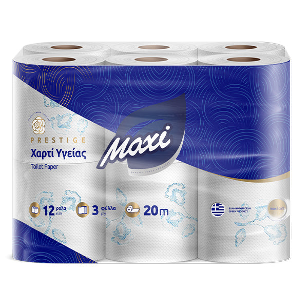 MAXI ΧΑΡΤΙ ΥΓΕΙΑΣ 3φυλλο 80gr. - (12 ΡΟΛΑ) (3010023)