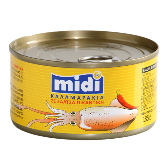 MIDI ΚΑΛΑΜΑΡΑΚΙΑ ΠΙΚΑΝΤΙΚΑ 185gr. - (ΣΕ ΠΙΚΑΝΤΙΚΗ ΣΑΛΤΣΑ)