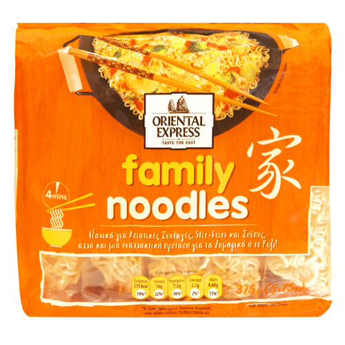 ORIENTAL EXPRESS NOODLES ΟΙΚΟΓΕΝΕΙΑΚΑ 375gr. - (5x75gr.)