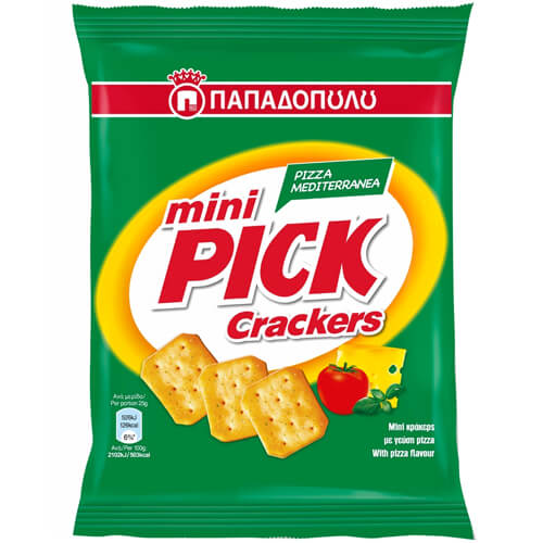 ΠΑΠΑΔΟΠΟΥΛΟΥ MINI PICK CRACKERS 70gr. - (PIZZA MEDITERRANEA)