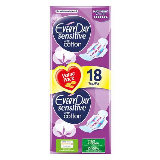 EVERYDAY SENSITIVE ΣΕΡΒΙΕΤΕΣ 18τεμ. - (MAXI NIGHT ULTRA PLUS) (0639)