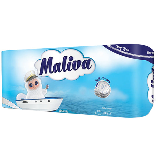 MALIVA ΧΑΡΤΙ ΥΓΕΙΑΣ 8 ΡΟΛΑ 3Φ - (ATLANTIC)