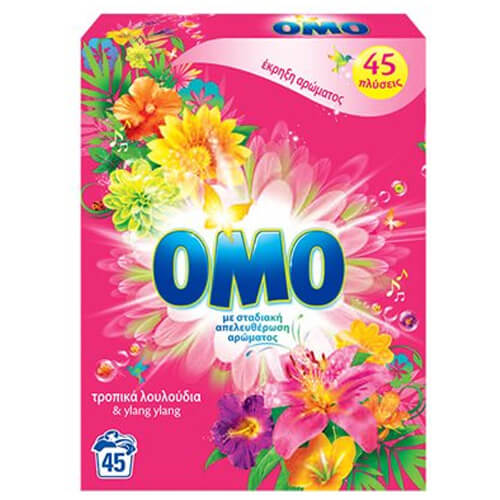 OMO ΣΚΟΝΗ ΠΛΥΝΤΗΡΙΟΥ 45μεζ. (2,520kg) - (ΤΡΟΠΙΚΑ ΛΟΥΛΟΥΔΙΑ)