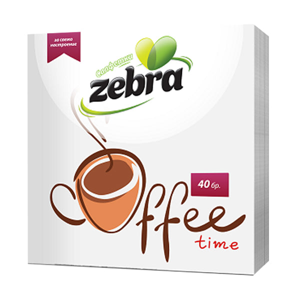 ZEBRA ΧΑΡΤΟΠΕΤΣΕΤΑ (28x28cm) - (40τεμ.) (COFFEE TIME)
