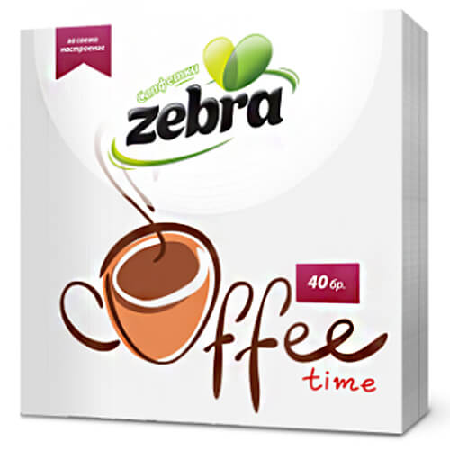 ZEBRA ΧΑΡΤΟΠΕΤΣΕΤΑ (28x28cm) - (40τεμ.) (COFFEE TIME)