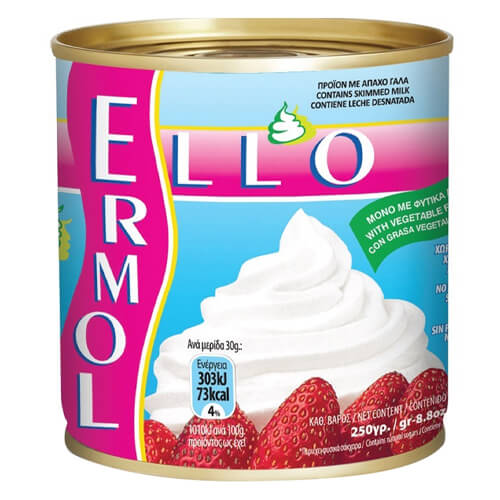 ELLO ERMOL ΣΑΝΤΙΓΥ ΚΡΕΜΑ 250gr. - (ΜΕΤΑΛΛΙΚΟ ΚΟΥΤI)