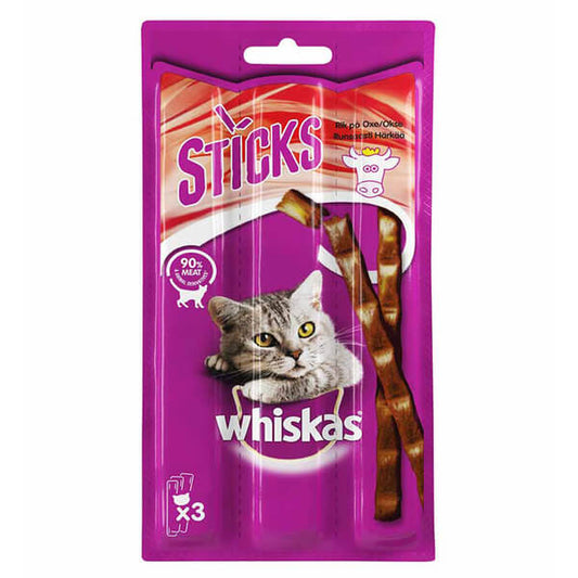 WHISKAS ΓΑΤΟΤΡΟΦΗ STICKS 18gr - (ΜΟΣΧΑΡΙ)