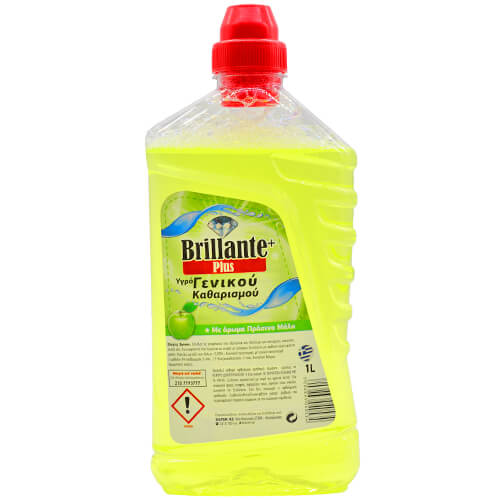 BRILLANTE PLUS ΥΓΡΟ ΚΑΘΑΡΙΣΜΟΥ 1lit - (ΜΗΛΟ/ΚΙΤΡΙΝΟ)