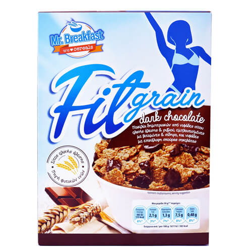 MR.BREAKFAST ΔΗΜΗΤΡΙΑΚΑ 375gr. - (FITGRAIN ΜΑΥΡΗ ΣΟΚΟΛΑΤΑ)