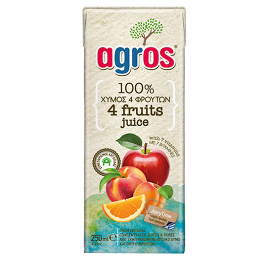 AGROS ΧΥΜΟΣ 250ml - (ΜΗΛΟ-ΠΟΡΤΟΚΑΛΙ-ΡΟΔΑΚΙΝΟ-ΒΕΡΙΚΟΚΟ)