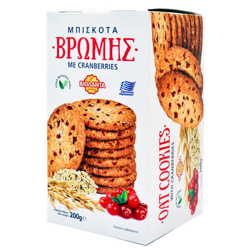ΒΙΟΛΑΝΤΑ ΜΠΙΣΚΟΤΑ ΒΡΩΜΗΣ 200gr. - (CRANBERRIES)