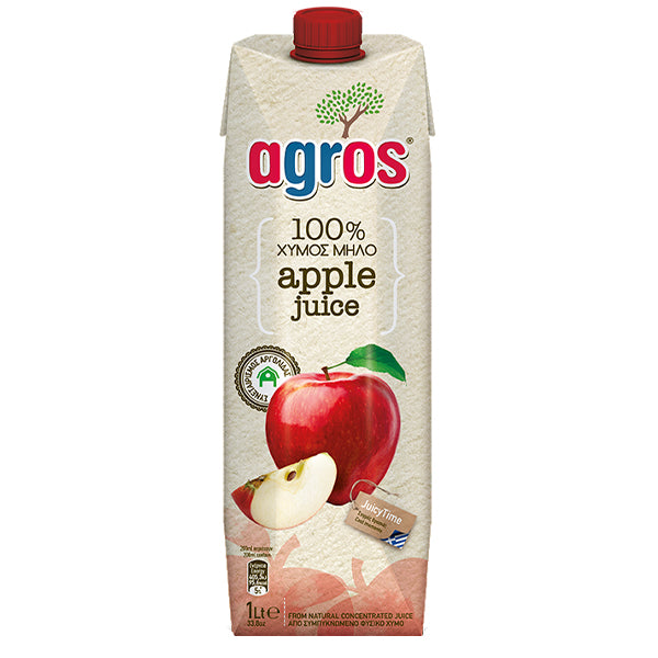 AGROS ΧΥΜΟΣ 1lit - (ΜΗΛΟ 100% ΦΥΣΙΚΟΣ ΧΥΜΟΣ)