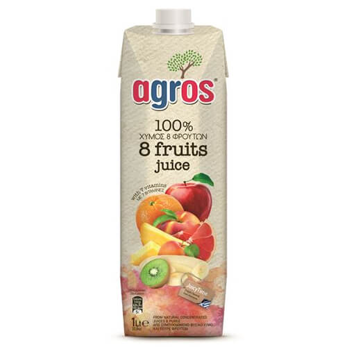 AGROS ΧΥΜΟΣ 1lit - (8 ΦΡΟΥΤΑ)