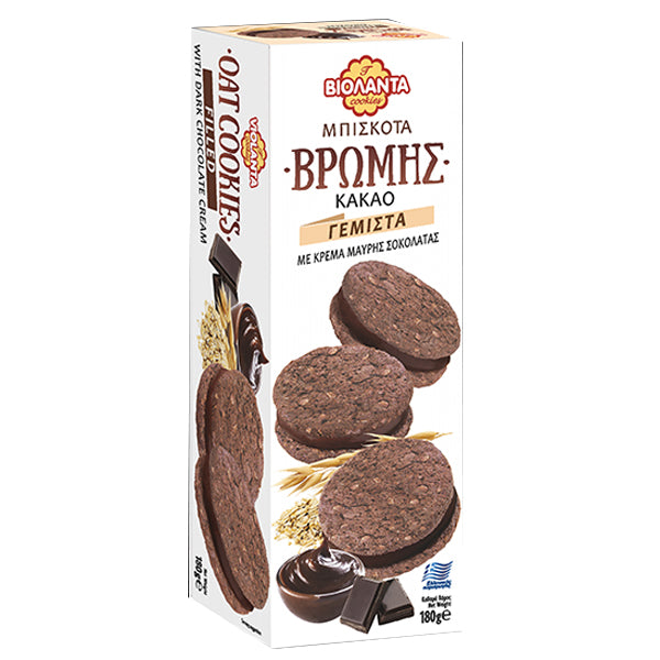 ΒΙΟΛΑΝΤΑ ΜΠΙΣΚΟΤΑ ΒΡΩΜΗΣ ΚΑΚΑΟ ΓΕΜΙΣTA 180gr. - (ΚΡΕΜΑ ΜΑΥΡΗΣ ΣΟΚΟΛΑΤΑΣ)