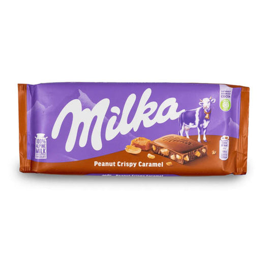 MILKA ΣΟΚΟΛΑΤΑ 90gr - (PEANUT CRISPY CARAMEL)
