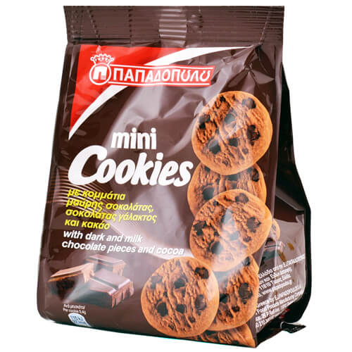 ΠΑΠΑΔΟΠΟΥΛΟΥ MINI COOKIES 70gr. - (ΚΑΚΑΟ & ΜΑΥΡΗ ΣΟΚΟΛΑΤΑ)