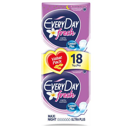 EVERYDAY FRESH ΣΕΡΒΙΕΤΕΣ 18τεμ. - (MAXI NIGHT ULTRA PLUS) (0615)-(9)