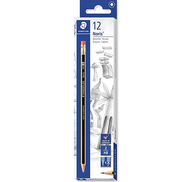 STAEDTLER NORIS ΜΟΛΥΒΙ ΞΥΛΙΝΟ HB 12τεμ. - (ΓΟΜΑ)