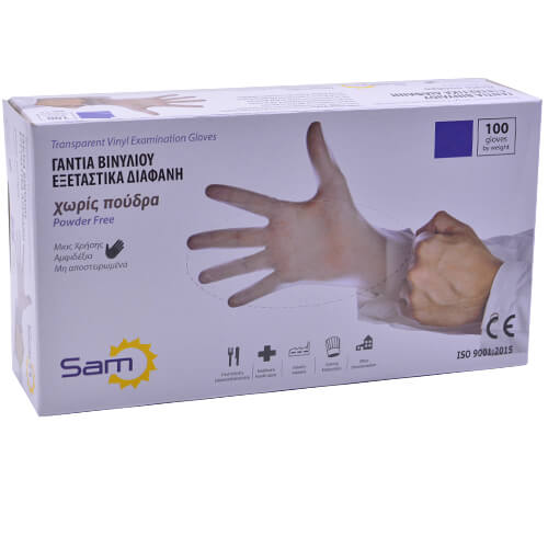 SAM ΓΑΝΤΙΑ ΒΙΝΥΛΙΟΥ ΔΙΑΦΑΝΕΣ ΧΩΡΙΣ ΠΟΥΔΡΑ - (100τεμ.) (X-LARGE)