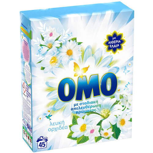 OMO ΣΚΟΝΗ ΠΛΥΝΤΗΡΙΟΥ 45μεζ. (2,520kg) - (ΛΕΥΚΗ ΟΡΧΙΔΕΑ)