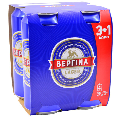 ΒΕΡΓΙΝΑ LAGER ΜΠΥΡΑ ΚΟΥΤΙ 500ml vol 5% - (3+1 ΔΩΡΟ)