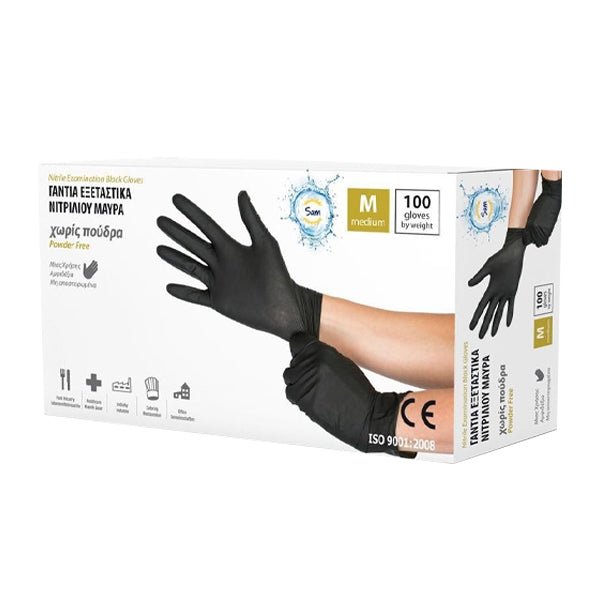 SAM ΓΑΝΤΙΑ ΝΙΤΡΙΛΙΟΥ ΜΑΥΡΑ STRONG (100τεμ.) - (MEDIUM)