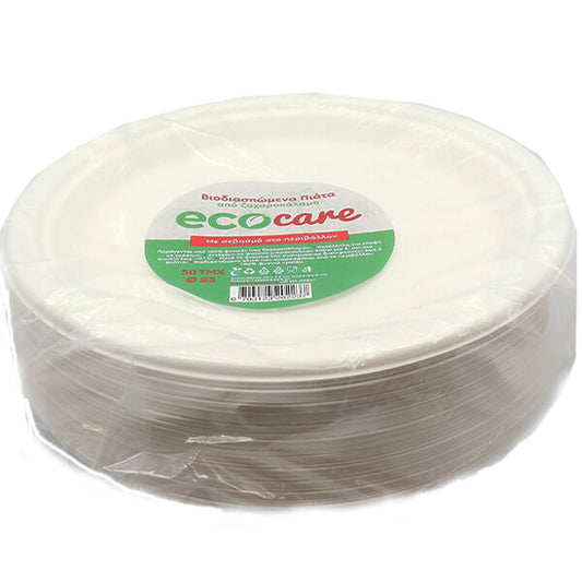 ECOCARE ΠΙΑΤΑ ΑΠΟ ΖΑΧΑΡΟΚΑΛΑΜΟ ΜΕΓΑΛΑ 23cm - (50τεμ.)