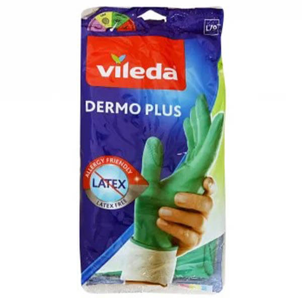 VILEDA ΓΑΝΤΙΑ ΝΙΤΡΙΛΙΟΥ DERMO PLUS - (ΠΡΑΣΙΝΑ) (LARGE)