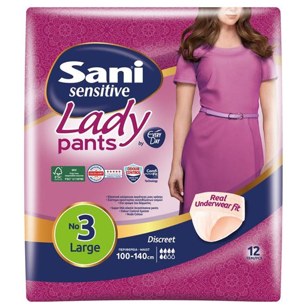 SANI LADY PANTS ΕΣΩΡΟΥΧΑ Νo3 (12τεμ.) - (LARGE)