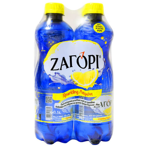ΖΑΓΟΡΙ ΑΝΘΡΑΚΟΥΧΟ ΝΕΡΟ 500ml - (ΛΕΜΟΝΙ & LIME) (4 PACK)