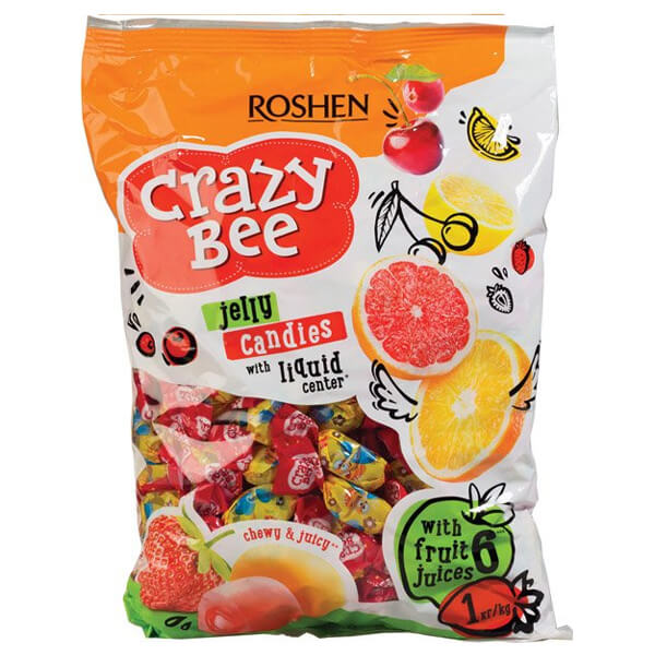 ROSHEN CRAZY BEE ΖΕΛΕΔΑΚΙΑ 1kg - (6 FRUIT JUICES)