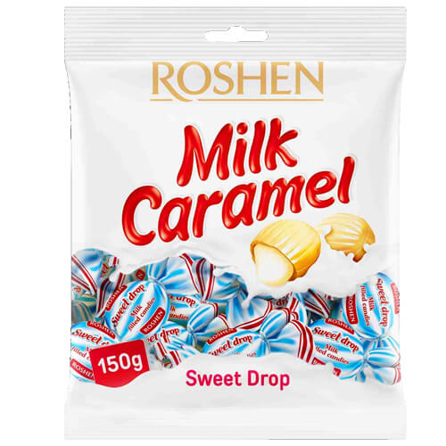 ROSHEN SWEET DROPS ΚΑΡΑΜΕΛΕΣ 150gr. - (ΜΕ ΓΕΜΙΣΗ ΚΡΕΜΑ ΓΑΛΑΚΤΟΣ)