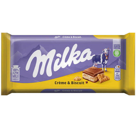 MILKA ΣΟΚΟΛΑΤΑ 100gr - (CREAM & BISCUIT)
