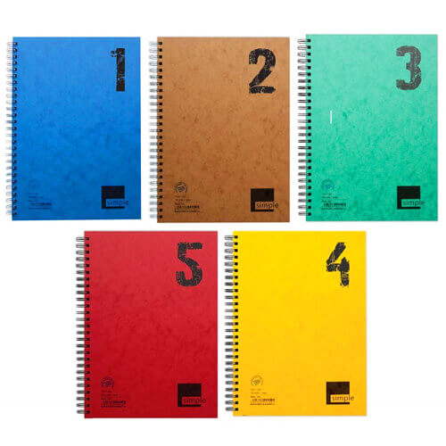 SIMPLE ΤΕΤΡΑΔΙΟ ΣΠΙΡΑΛ 4 ΘΕΜΑΤΩΝ 120 ΦΥΛΛΑ (17x24cm) - (14585)