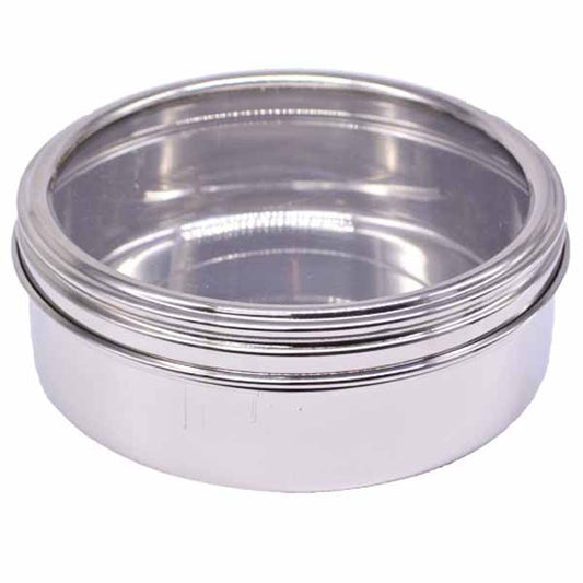 ΦΑΓΗΤΟΔΟΧΕΙΟ inox + ΚΑΠΑΚΙ ΔΙΑΦΑΝΕΣ (Φ17cm) - (203106)