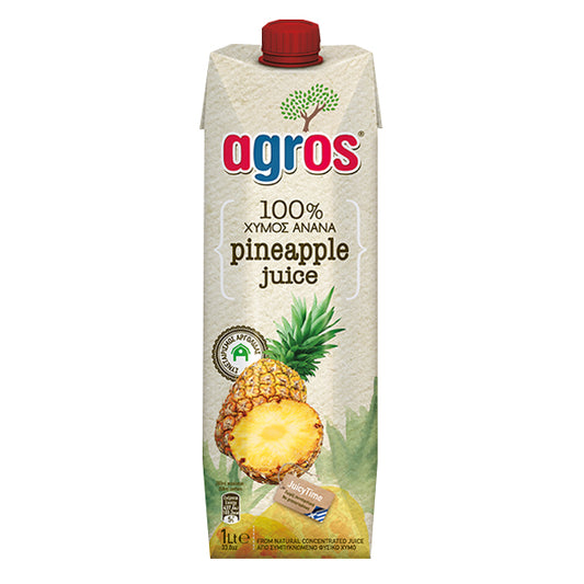 AGROS ΧΥΜΟΣ 1lit - (ΑΝΑΝΑΣ 100% ΦΥΣΙΚΟΣ ΧΥΜΟΣ)